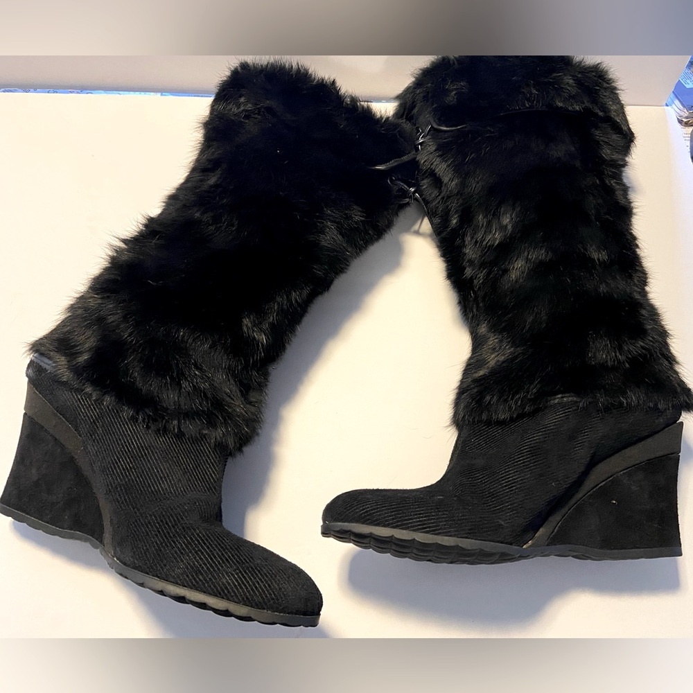 Cole Haan Branwen Fur Boots Size 10.5